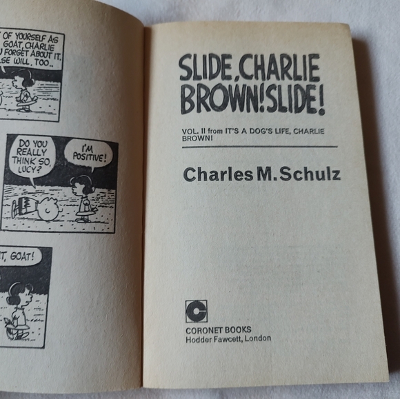 Vintage CHARLES M SCHULZ Slide Charlie Brown Slide 1977 70s Vintage Peanuts Book - Picture 3 of 15